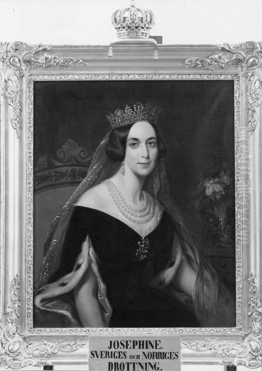 Josefina, 1807-1876, drottnig, gift med Oscar I Oil Painting by Friedrich Durck