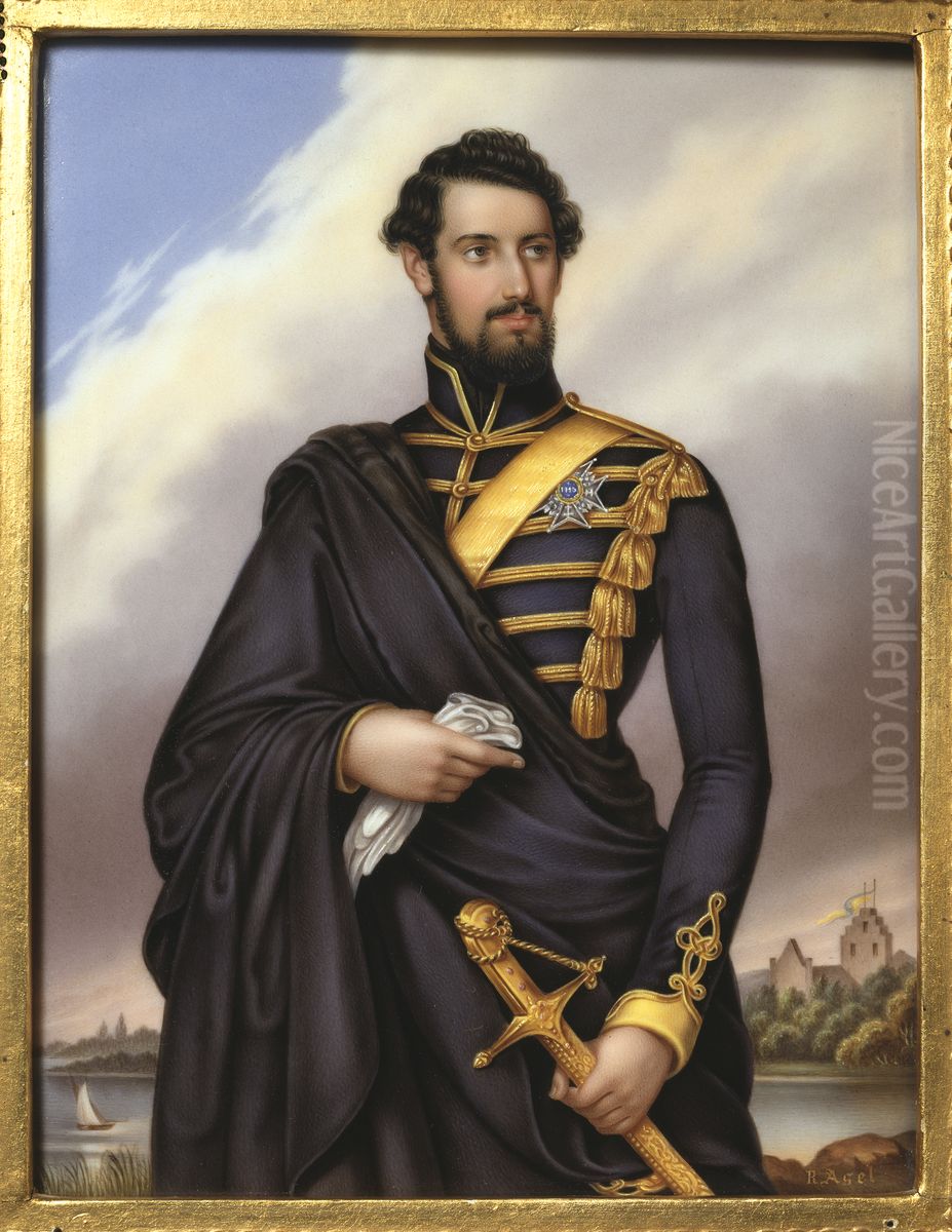 Karl XV, 1826-1872, King of Sweden Oil Painting by Friedrich Durck
