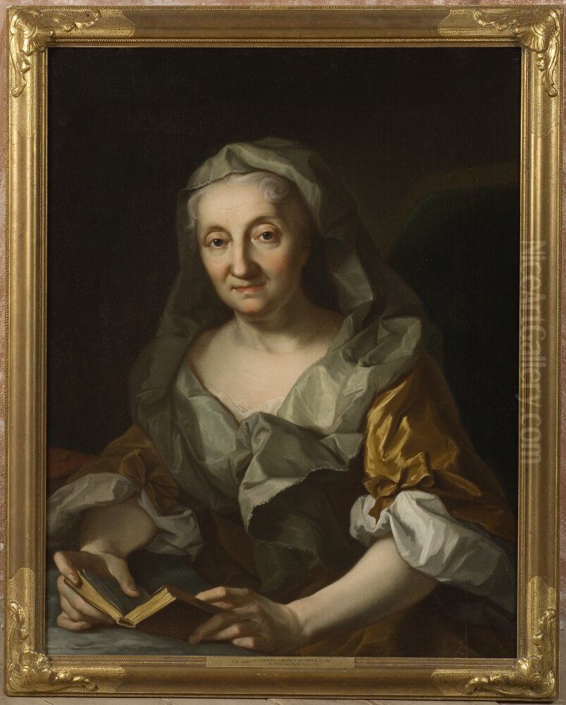 Johanna de Bruyn (ca 1658-1741), gift med Martin Mijtens d.a. Oil Painting by Martin Van Meytens