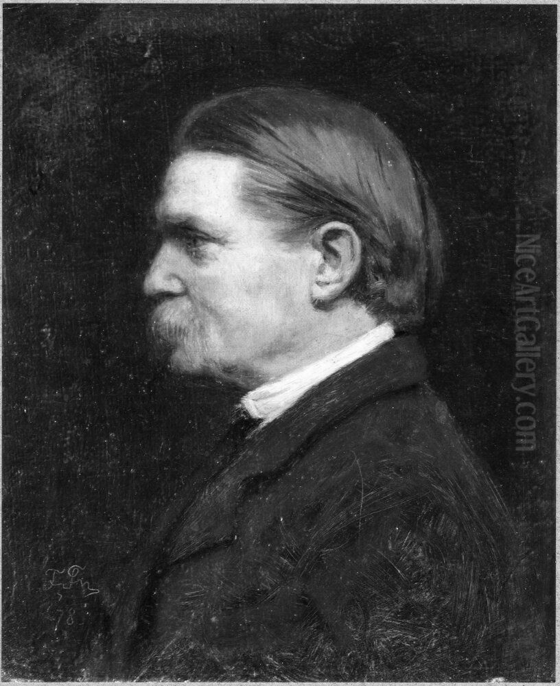 Ferdinand Fagerlin, 1825-1907 Oil Painting by Ferdinand Julius Fagerlin