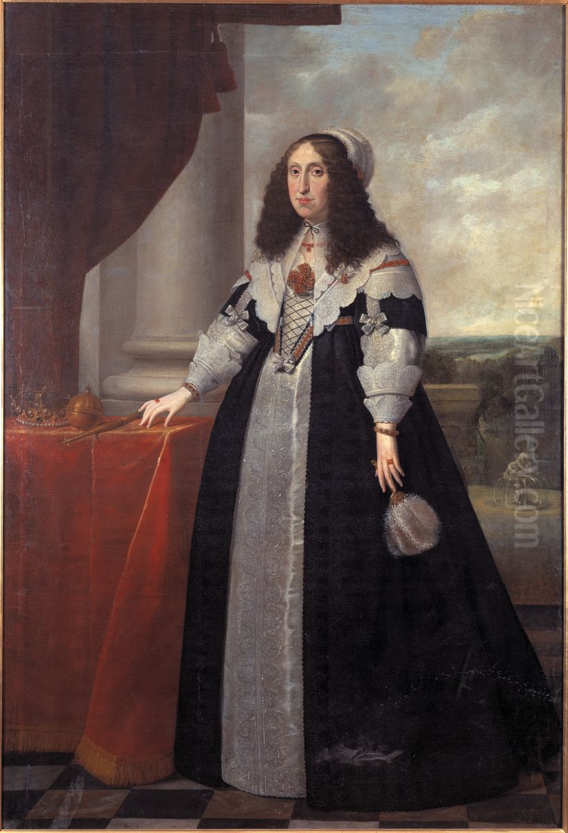 Cecilia Renata, 1611-1644, Archduchess of Austria queen of Poland, married to Wladyslaw IV of Poland Oil Painting by Peter Danckerts de Rij