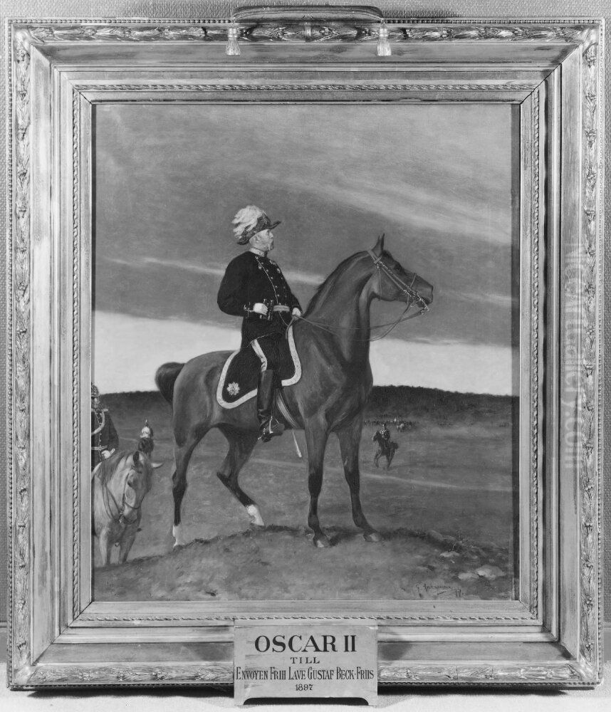 Oskar II, 1829-1907, konung av Sverige och Norge Oil Painting by Gustaf Ankarcrona