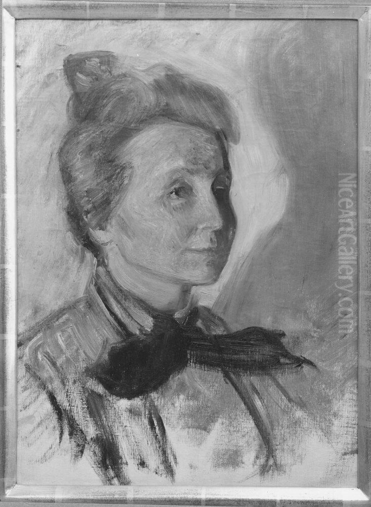 Eva Maria Topelius, 1855-1929, konstnar, gift med konstnaren Johan Axel Gustaf Acke Oil Painting by J.A.G. Acke