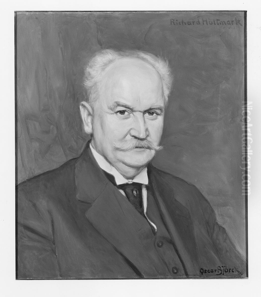 Richard Hultmark, 1867-1935, ledamot av Kinakommitten, forste radman, krigsdomare Oil Painting by Oscar Bjorck