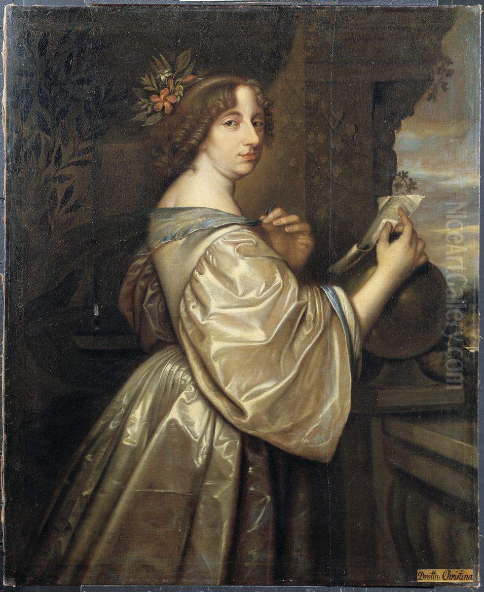 Kristina, 1626-89, drottning av Sverige Oil Painting by David Beck
