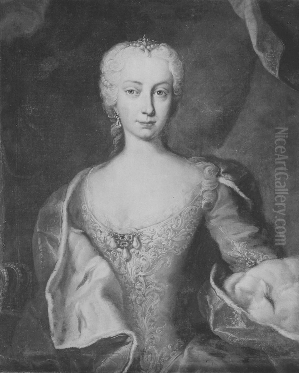 Maria Teresia, 1717-80,  tysk-romersk kejsarinna, drottning av Bohmen Oil Painting by Martin Van Meytens