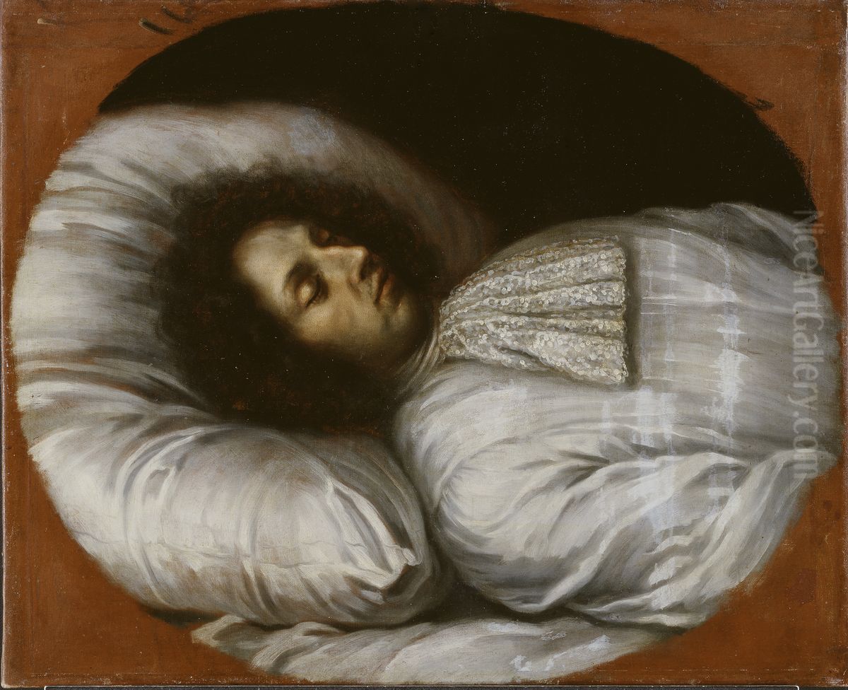 Karl XI pa dodsbadden Oil Painting by David Klocker Ehrenstrahl