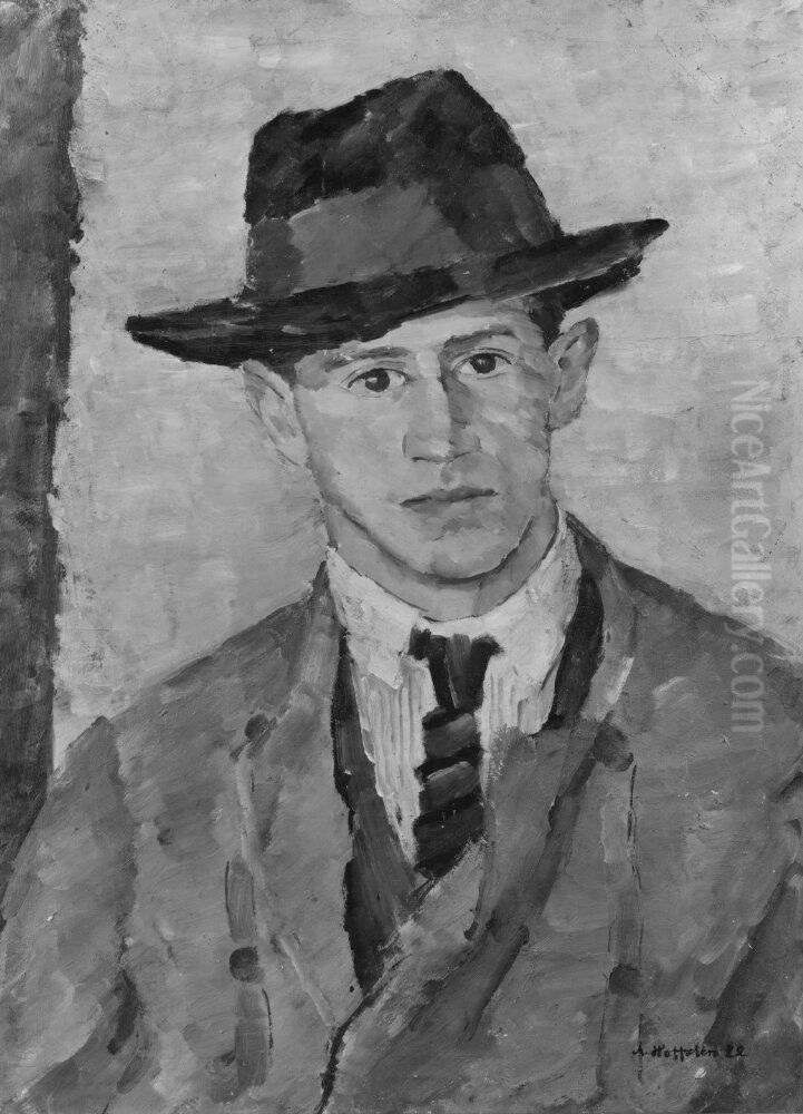 Harry Harryan (1895-1948), artist, graphic artist, cartoonist, married to Karin Olbers Oil Painting by Albert Hoffsten