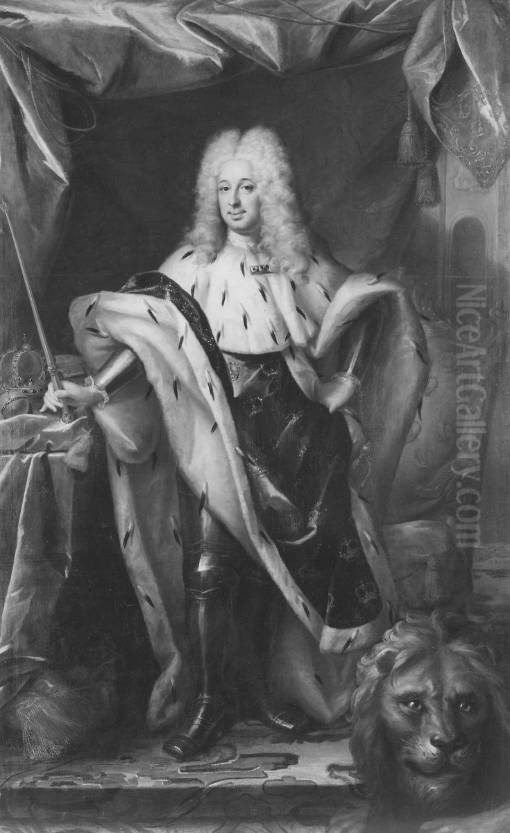 Fredrik I, 1676-1751, konung av Sverige lantgreve av Hessen-Kassel Oil Painting by Georg Desmarees