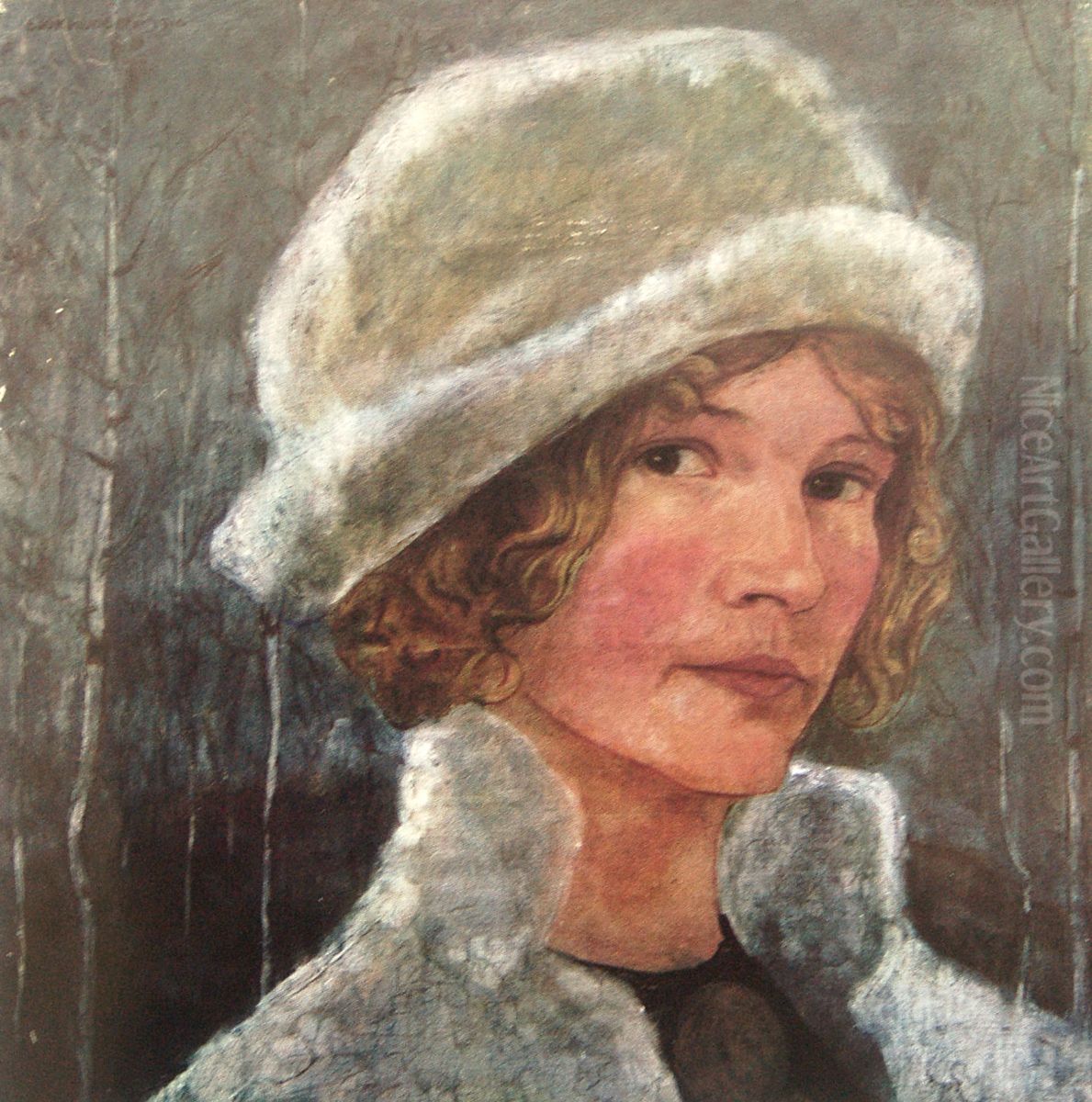 Self-portrait Oil Painting by Ester Ellqvist