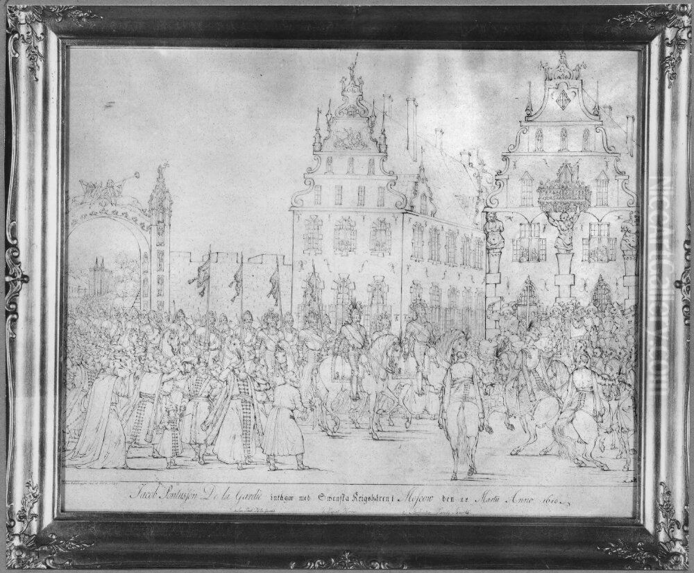 Intaget i Moskva 1610 Oil Painting by Johan Holmbergsson