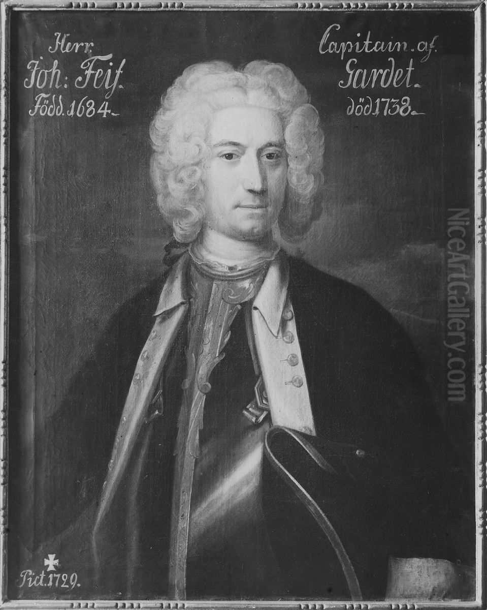 Johan Feif, 1682-1738 Oil Painting by Lorens Pasch the Elder