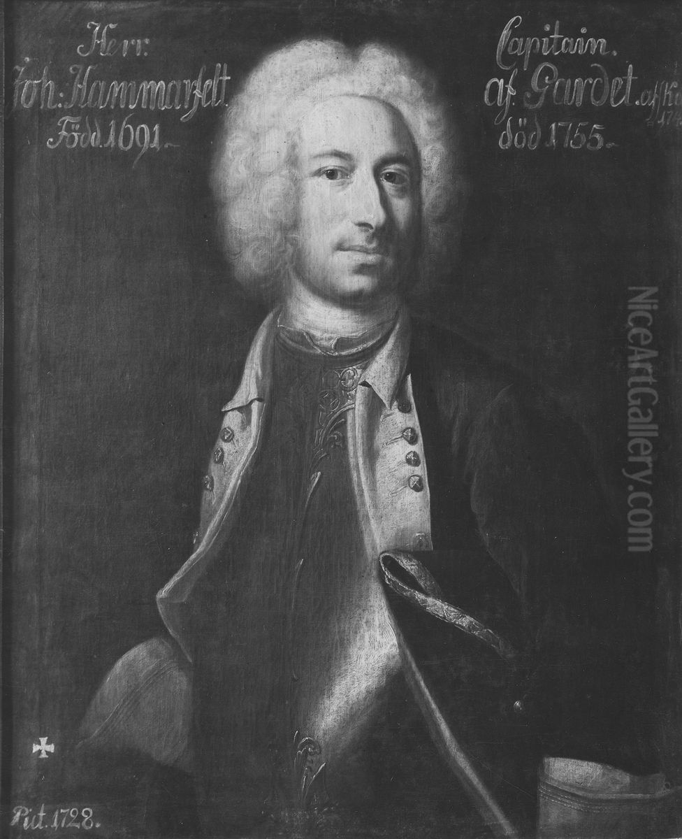 Johan Jacob Hammarfelt, 1692-1757 Oil Painting by Johan Henrik Scheffel