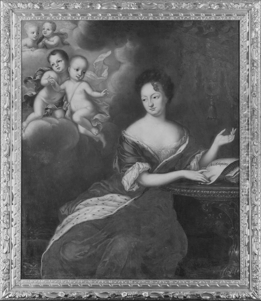 Ulrika Eleonora d.a. (1656-1693), prinsessa av Danmark, drottning av Sverige, med sina fyra doda soner Oil Painting by David Klocker Ehrenstrahl