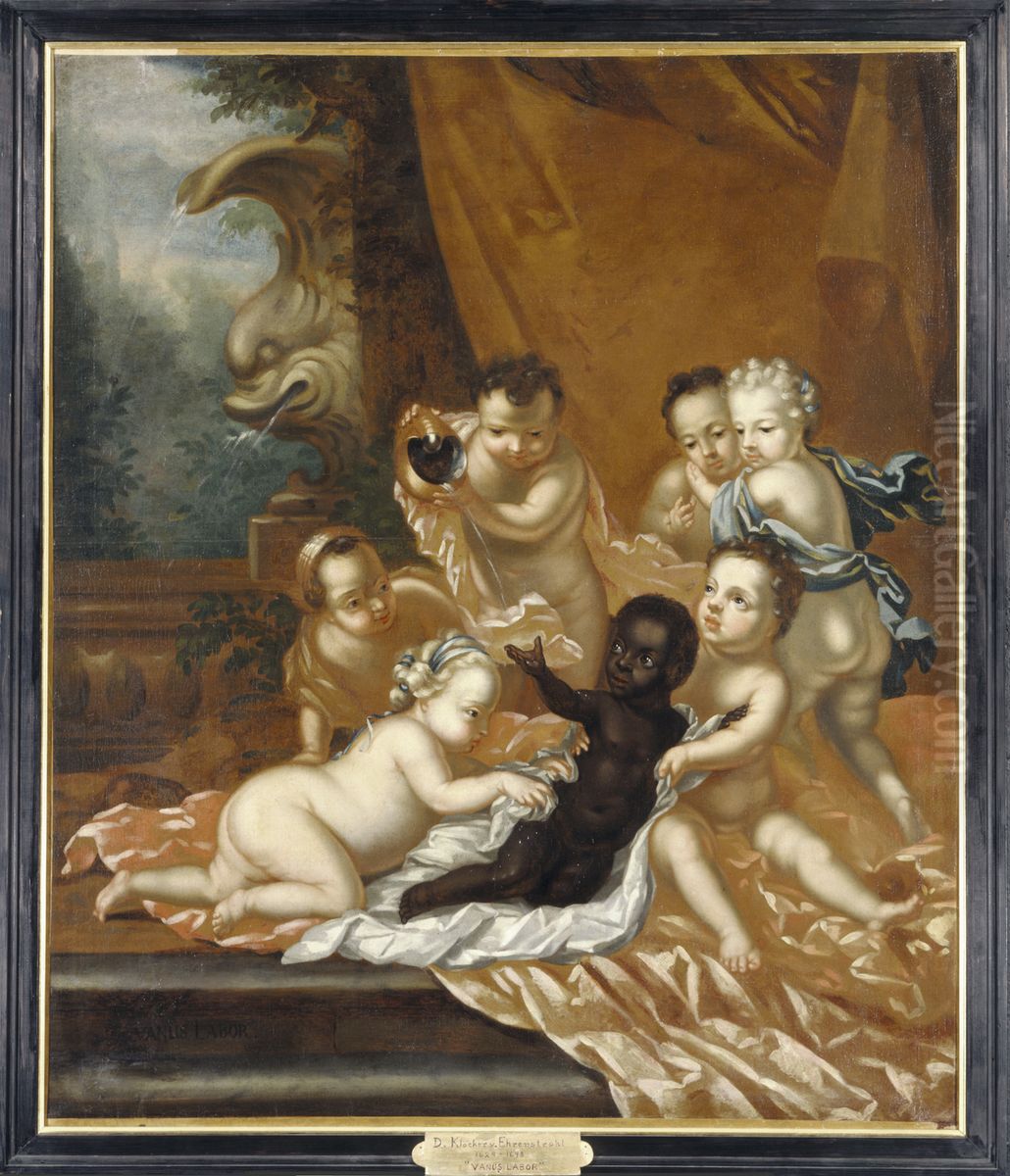 Fafangt arbete Oil Painting by David Klocker Ehrenstrahl