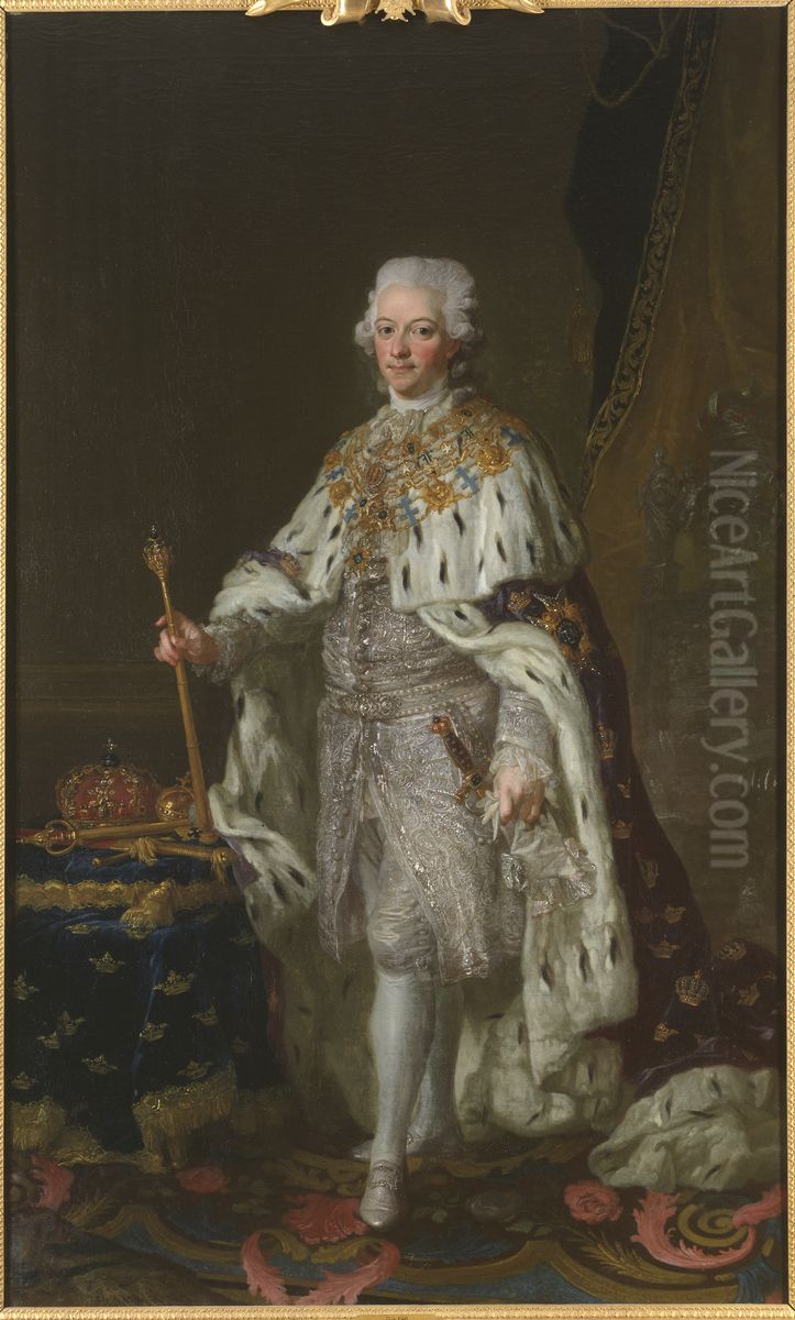 Gustav III, 1746-1792, konung av Sverige Oil Painting by Lorens Pasch the Younger