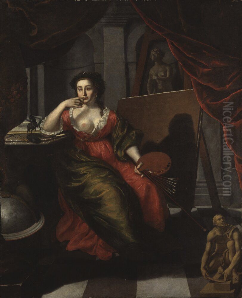 Allegori over Malarkonsten Oil Painting by Martin Mytens