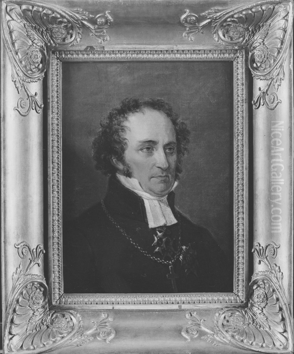 Johan Olof Wallin, 1779-1839. Arkebiskop, skald Oil Painting by Johan Gustaf Sandberg