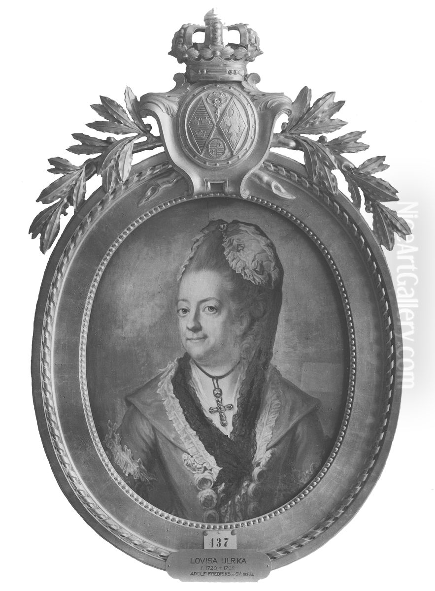 Lovisa Ulrika, 1720-1782, drottning av Sverige prinsessa av Preussen Oil Painting by Gustaf Lundberg