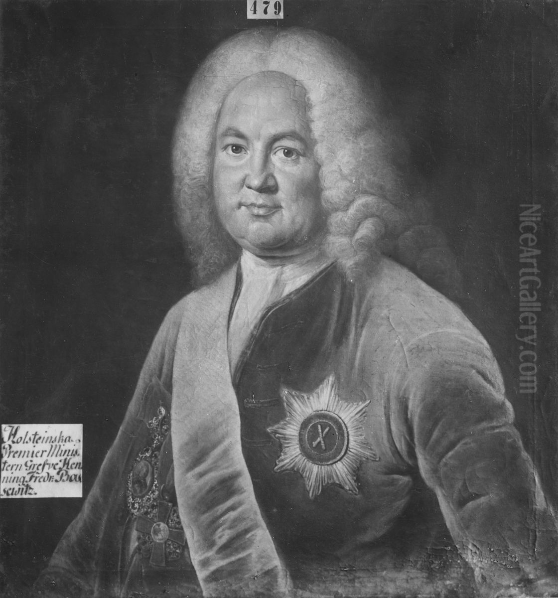 Henning Fredrik von Bassewitz, 1680-1749 Oil Painting by Balthasar Denner