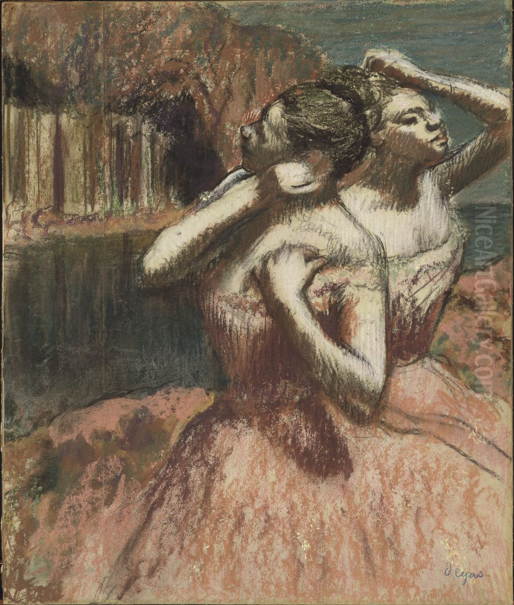 Tva dansoser Oil Painting by Edgar Degas