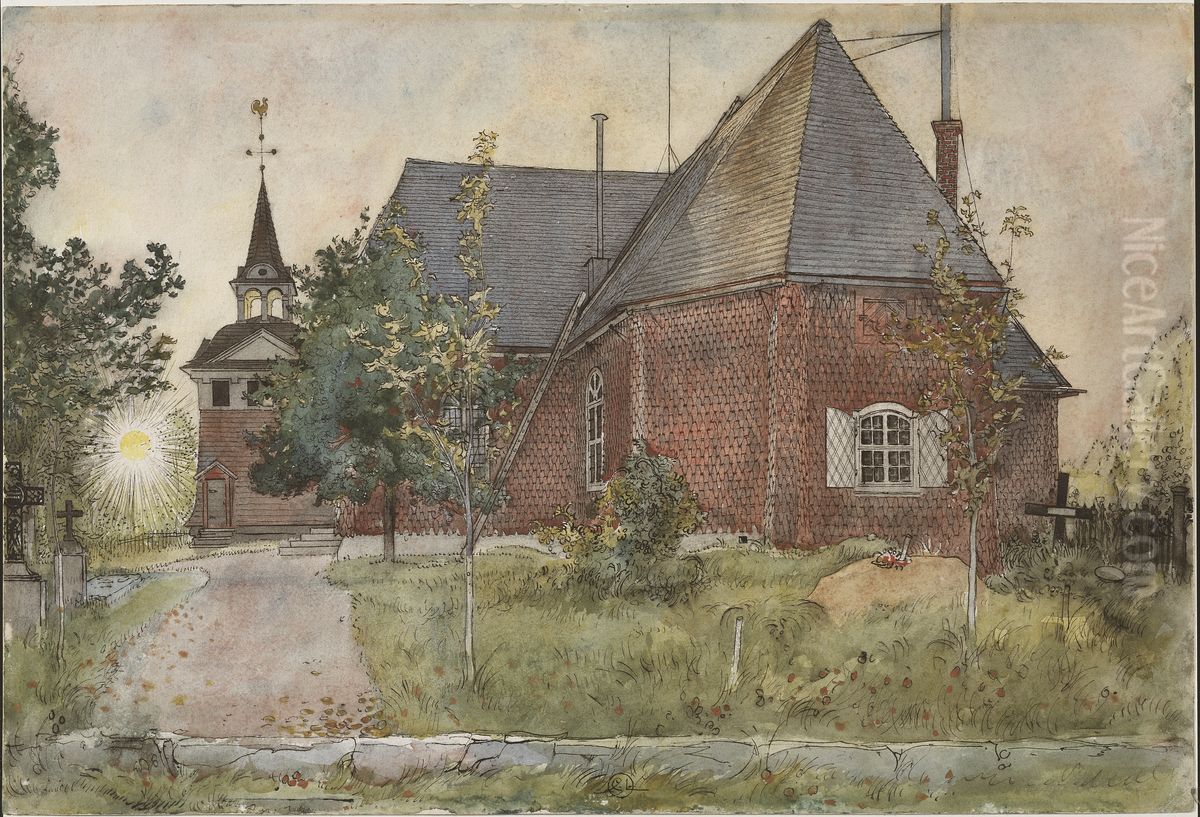 Old Sundborn Church. From A Home (26 watercolours) Oil Painting by Carl Larsson