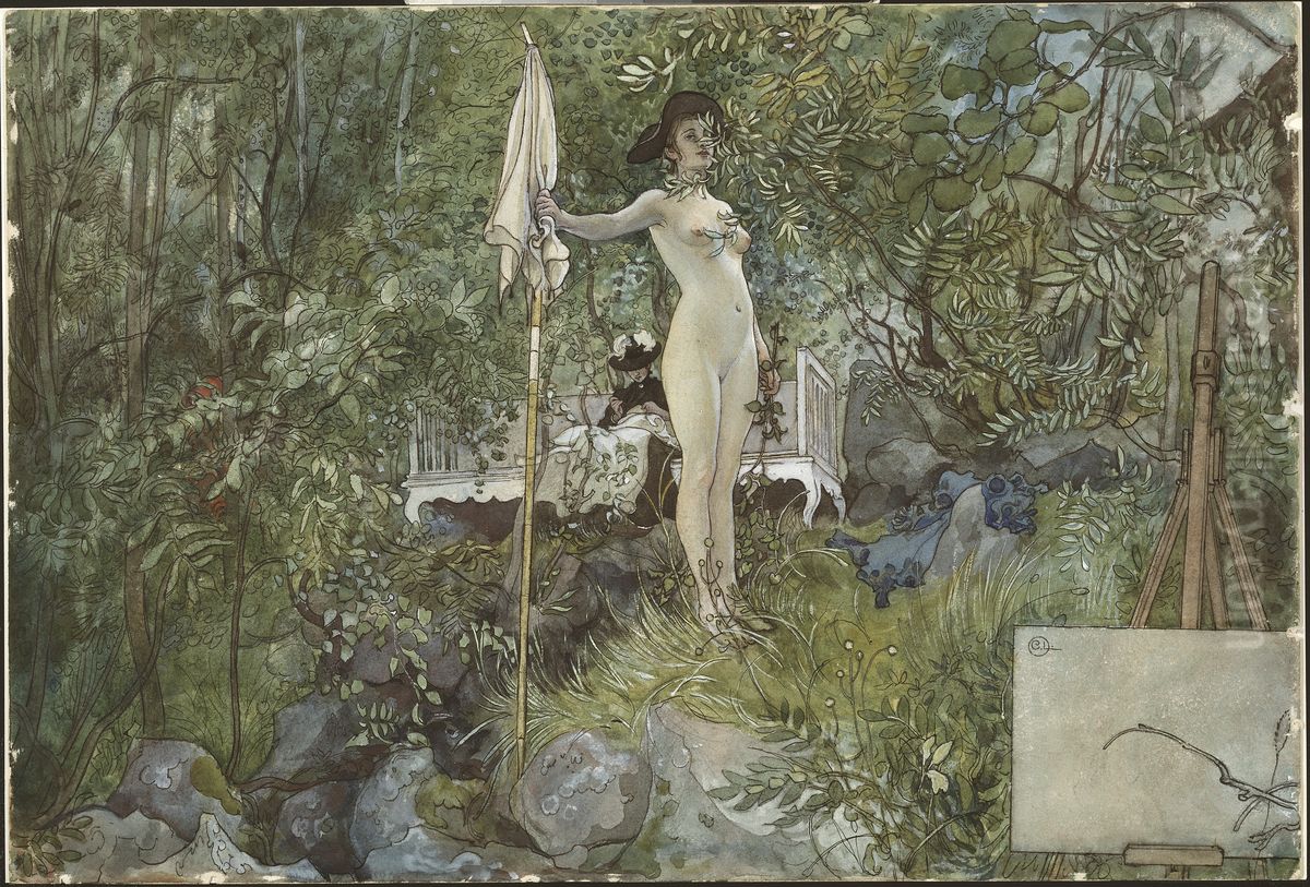 Frilufts-atelje. Ur Ett hem (26 akvareller) Oil Painting by Carl Larsson