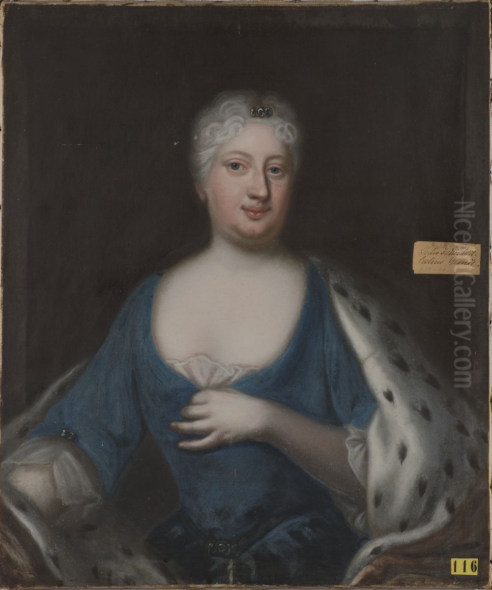 Sofia Charlotta Karolina, 1678-1749, prinsessa av Hessen-Kassel hertiginna av Meckle Oil Painting by David Kock