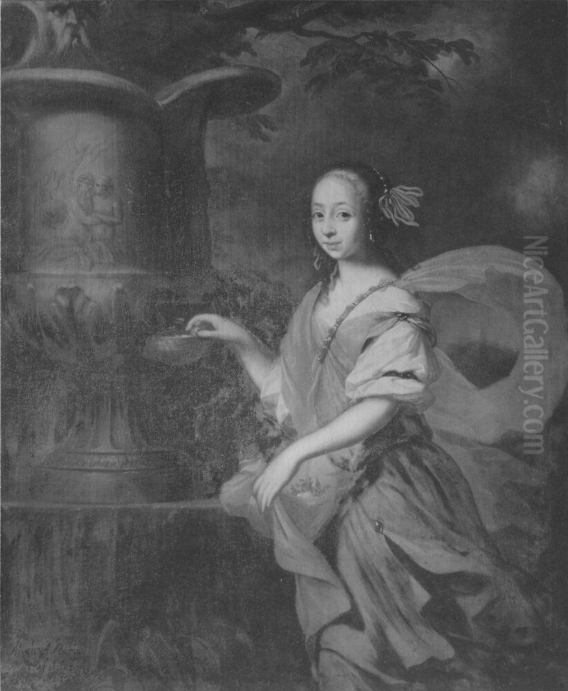 Augusta Maria, 1649-1728, prinsessa av Holstein-Gottorp, hertiginna av Baden-Durlach Oil Painting by David Klocker Ehrenstrahl