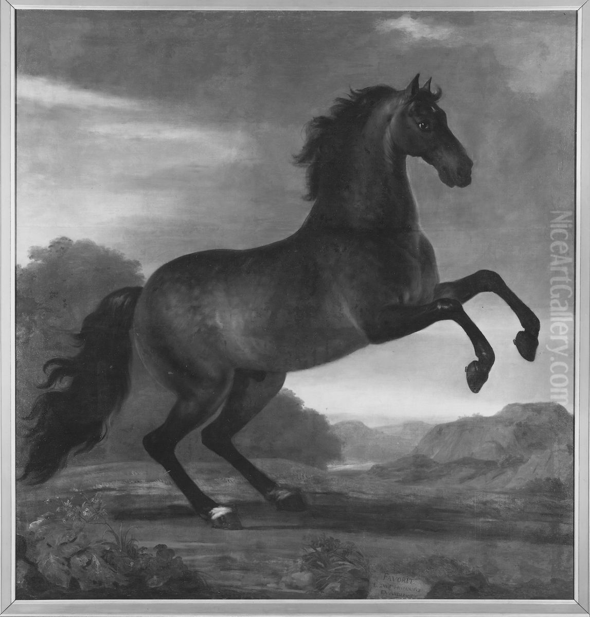 Karl XI:s livhast Favorit Hispanicus Oil Painting by David Klocker Ehrenstrahl