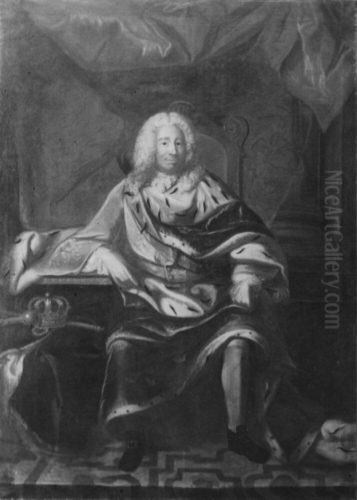 Fredrik I, 1676-1751, kung av Sverige, lantgreve av Hessen-Kassel Oil Painting by Georg Engelhard Schroder