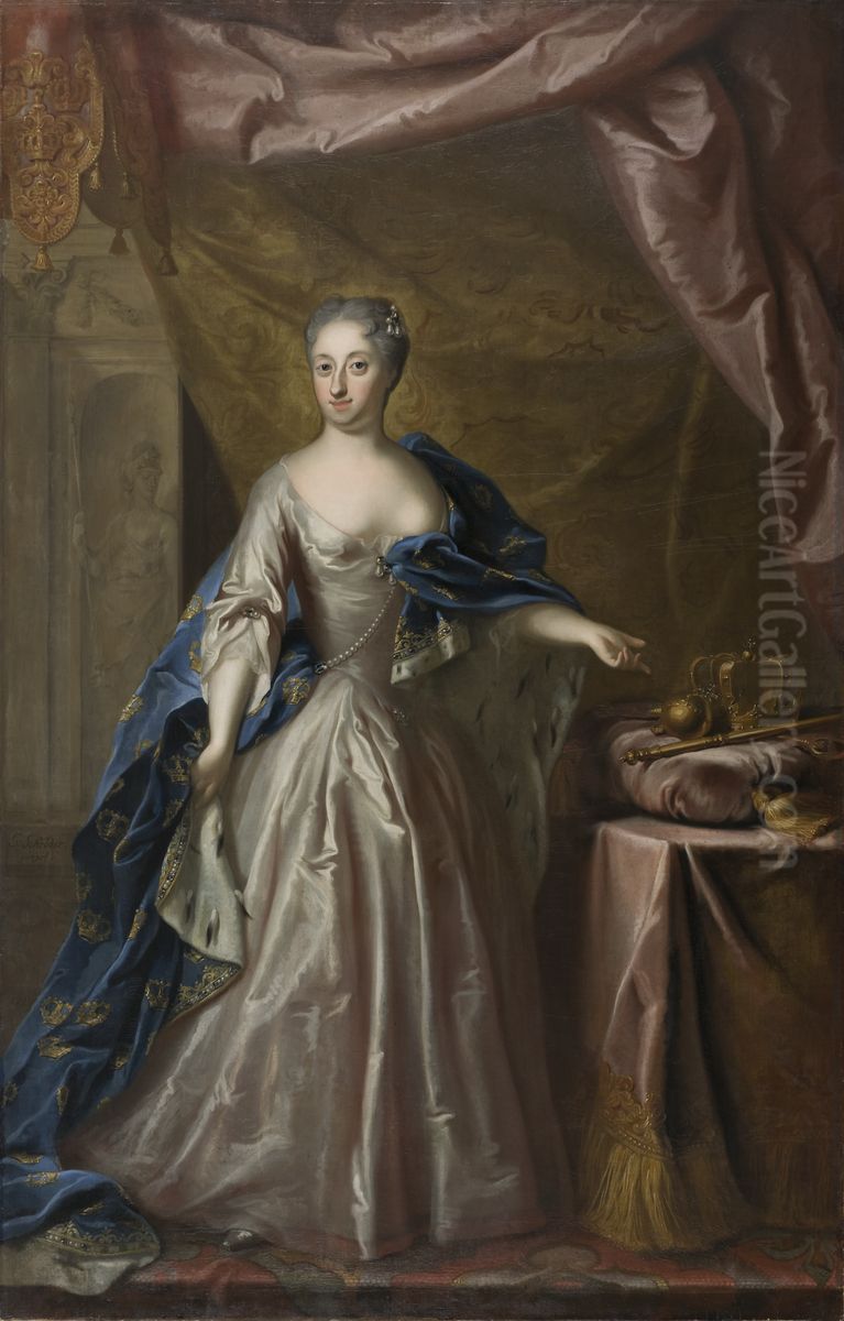 Ulrika Eleonora d.y., 1688-1741, drottning av Sverige Oil Painting by Georg Engelhard Schroder