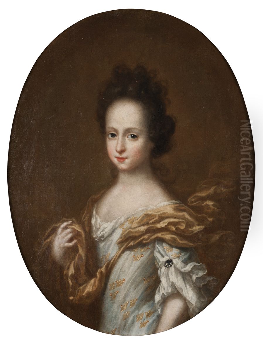 Hedvig Sophia of Sweden (1681-1708), Swedish princess and a Duchess Consort of Holstein-Gottorp Oil Painting by David Klocker Ehrenstrahl