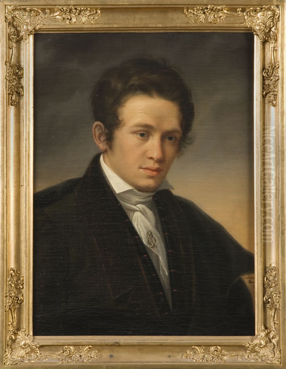 Karl August Nicander, 1799-1839 Oil Painting by Olof Johan Sodermark