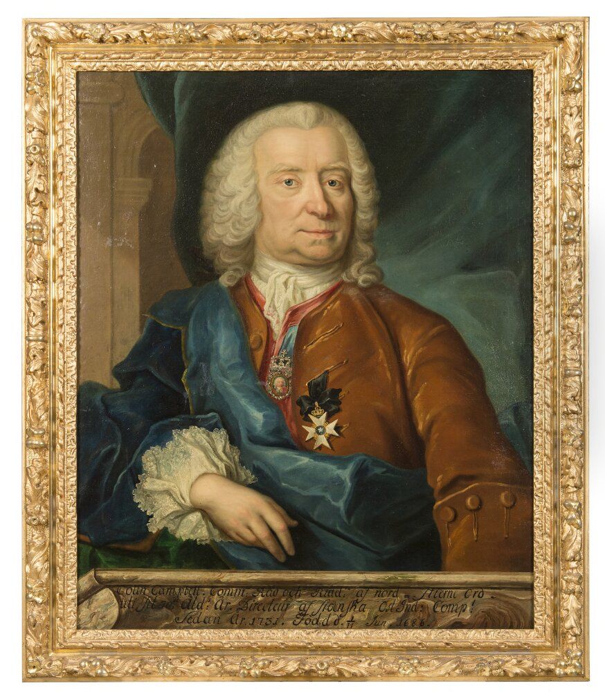 Colin Campbell, superkargor i Svenska Ostindiska Kompaniet Oil Painting by Johan Joachim Streng