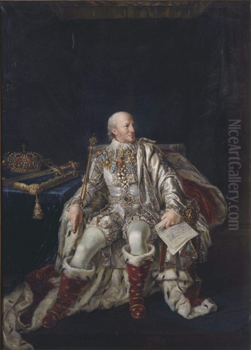 Karl XIII, 1748-1818, kung av Sverige och Norge Oil Painting by Per Krafft the Younger