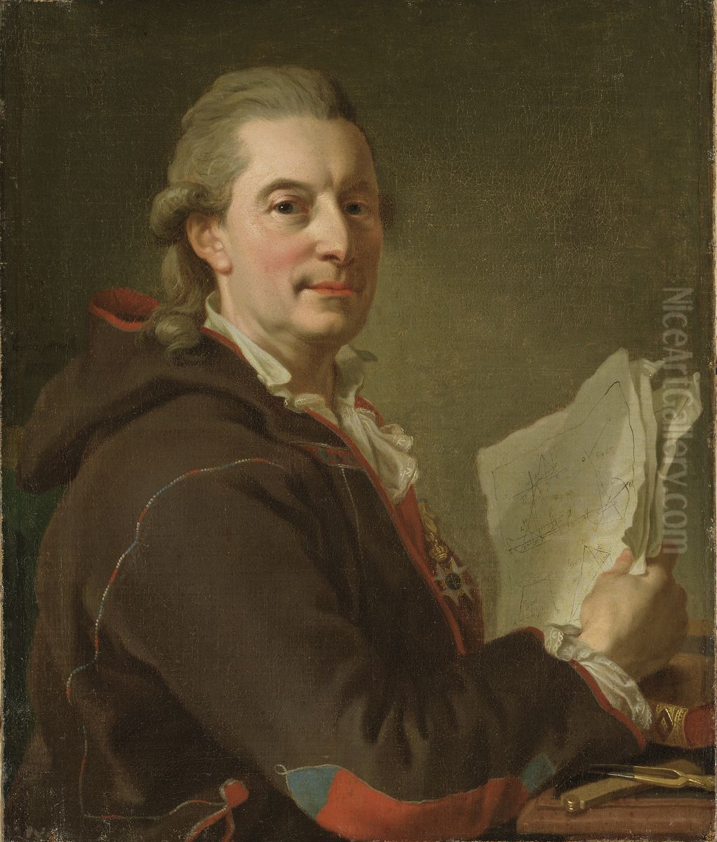Fredrik Henrik af Chapman, 1721-1808 Oil Painting by Lorens Pasch the Younger