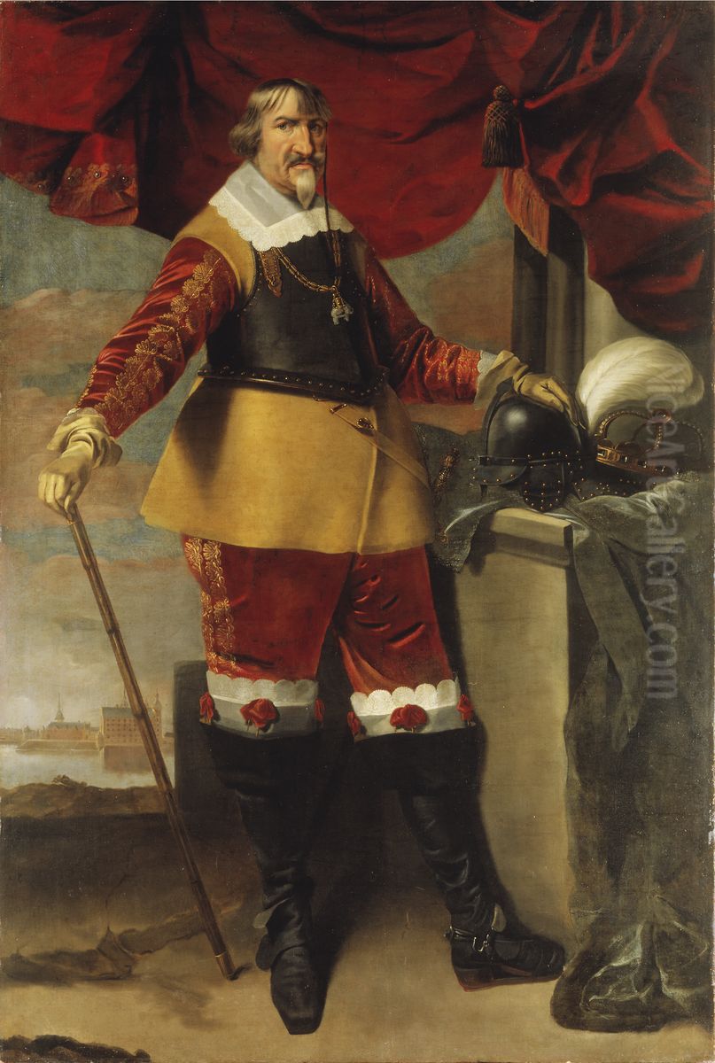 Kristian IV, 1577-1648, kung av Danmark och Norge Oil Painting by Karel van Mander III