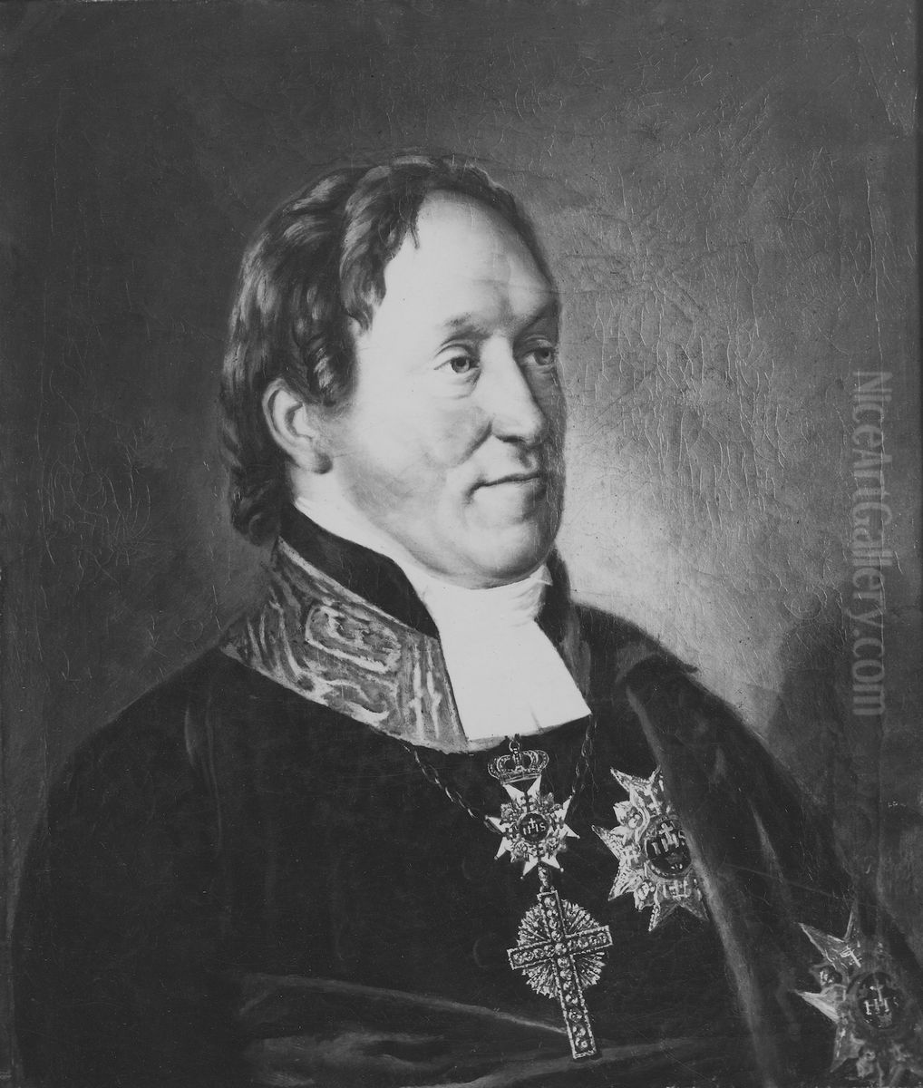 Karl Fredrik af Wingard, 1781-1851 Oil Painting by Per Krafft the Younger