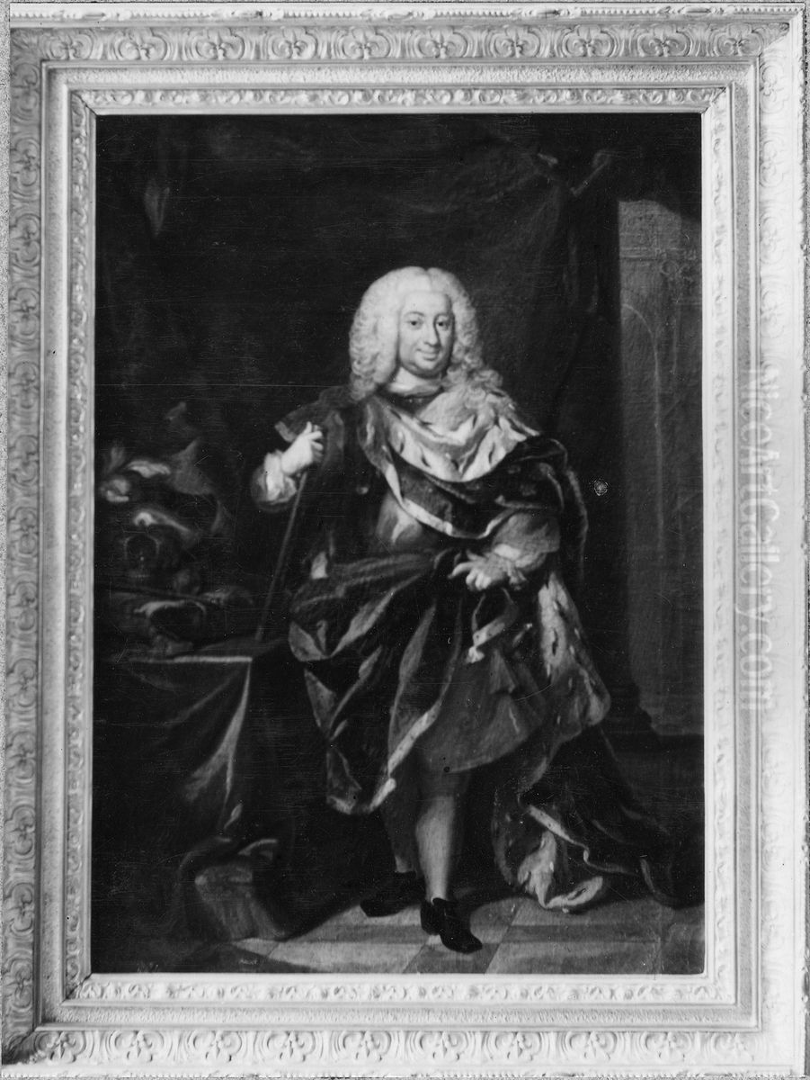 Fredrik I, 1676-1751, kung av Sverige Oil Painting by Georg Engelhard Schroder