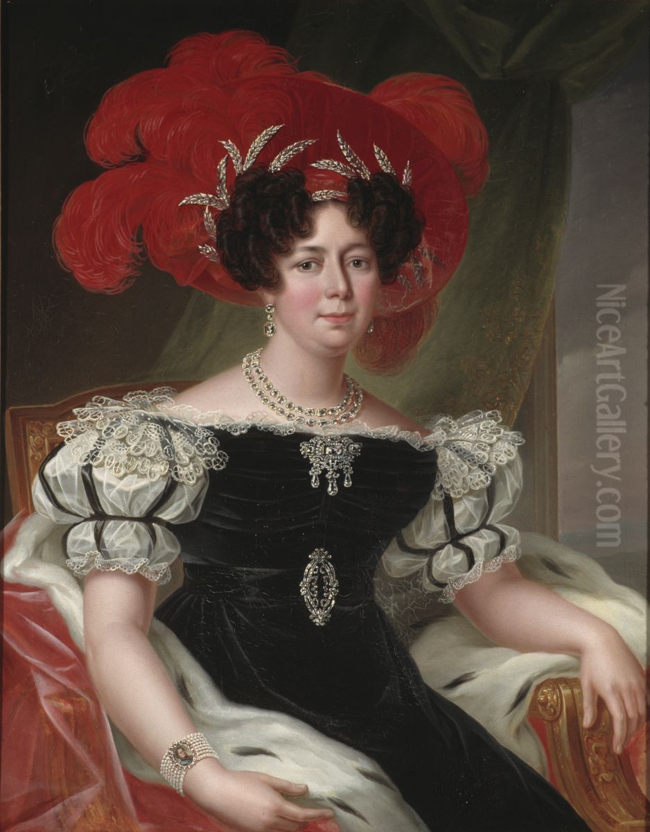 Desideria, 1781-1860, drottning av Sverige och Norge, gift med Karl XIV Johan Oil Painting by Fredric Westin