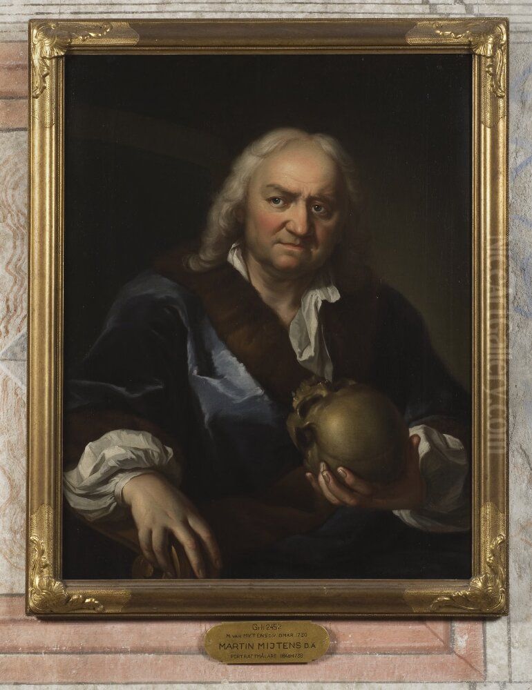 Martin Mijtens d.a., (1648-1736), konstnar, gift med Johanna de Bruyn Oil Painting by Martin Van Meytens