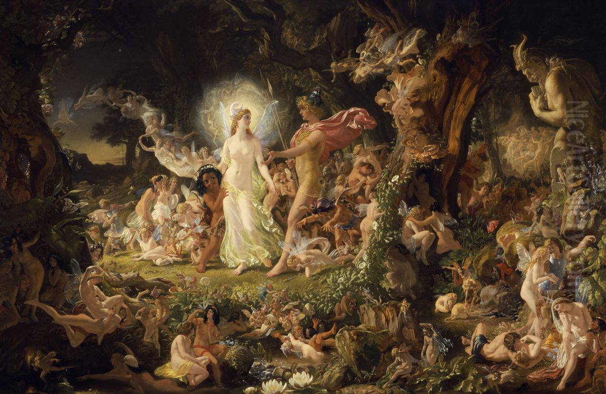 The Quarrel of Oberon and Titania. Oil Painting by Joseph Noel Paton