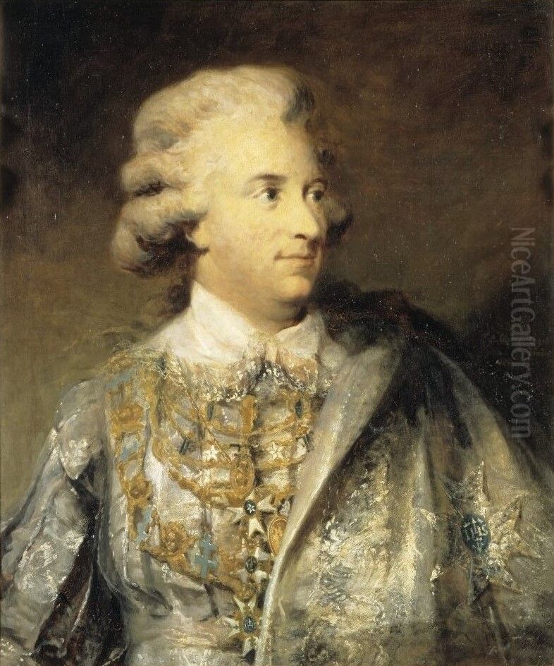 Gustav III (1746-1792), kung av Sverige, g.m. Sofia Magdalena, prinsessa av Danmark, drottning av Sverige Oil Painting by Carl Frederik von Breda