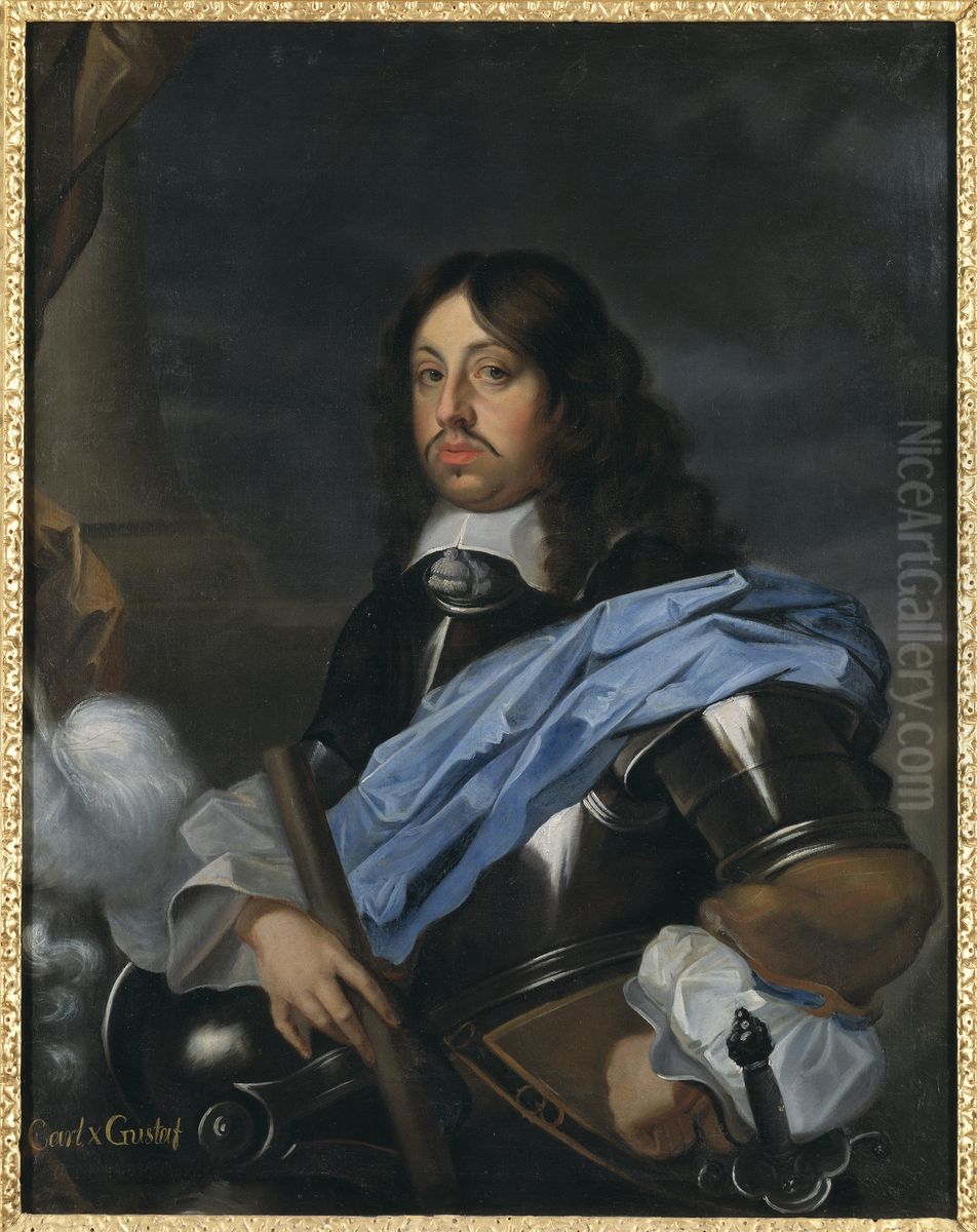 Karl X, 1622-1660, Gustav konung av Sverige pfalzgreve av Zweibrucken Oil Painting by Sebastien Bourdon