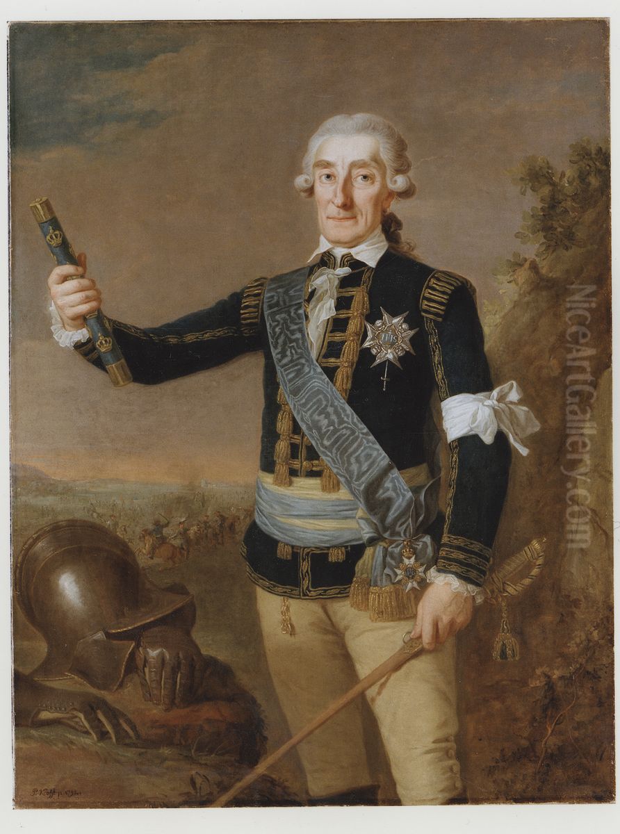 Johan August Meijerfeldt, 1725 - 1800. Greve, faltmarskalk Oil Painting by Per Krafft the Elder