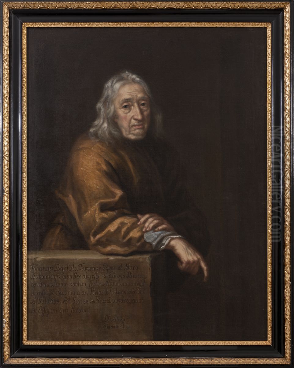 Jean Baptiste d'Aubonne Tavernier, 1605-1689, baron, upptacktsresande Oil Painting by David Klocker Ehrenstrahl