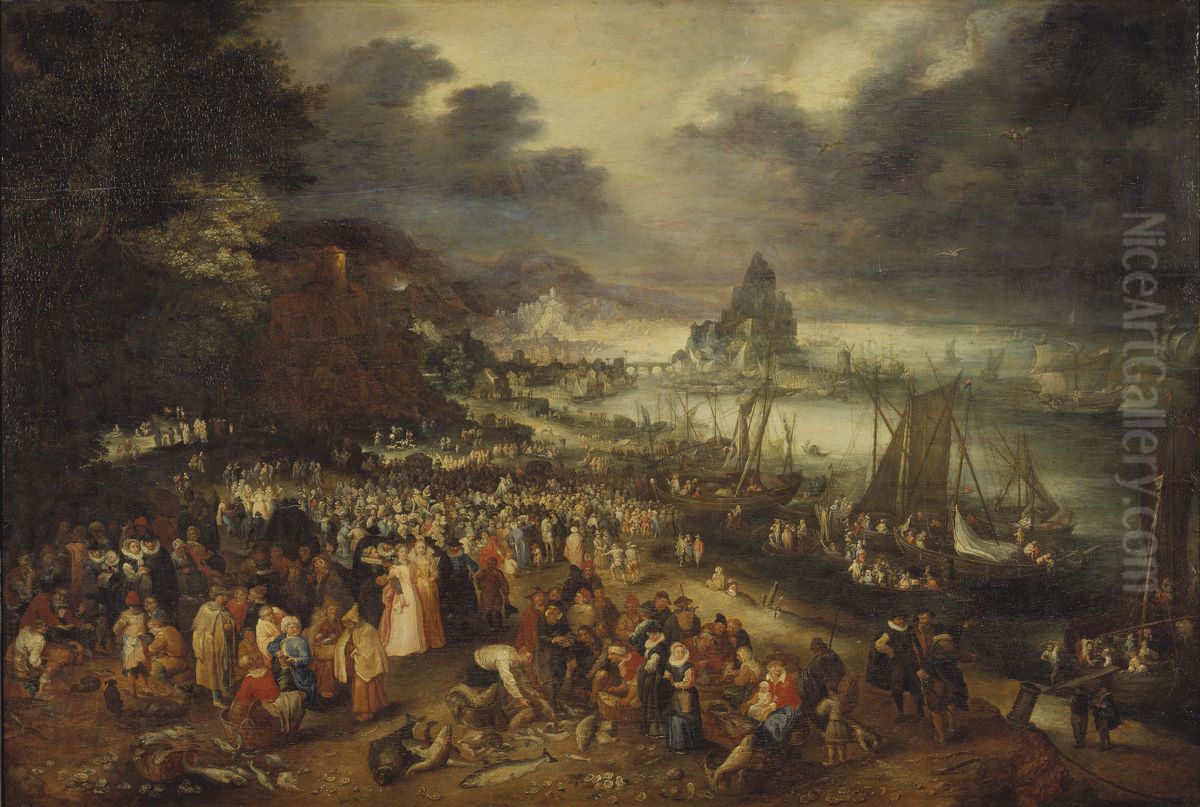 Kristus predikar fran baten Oil Painting by Jan Brughel