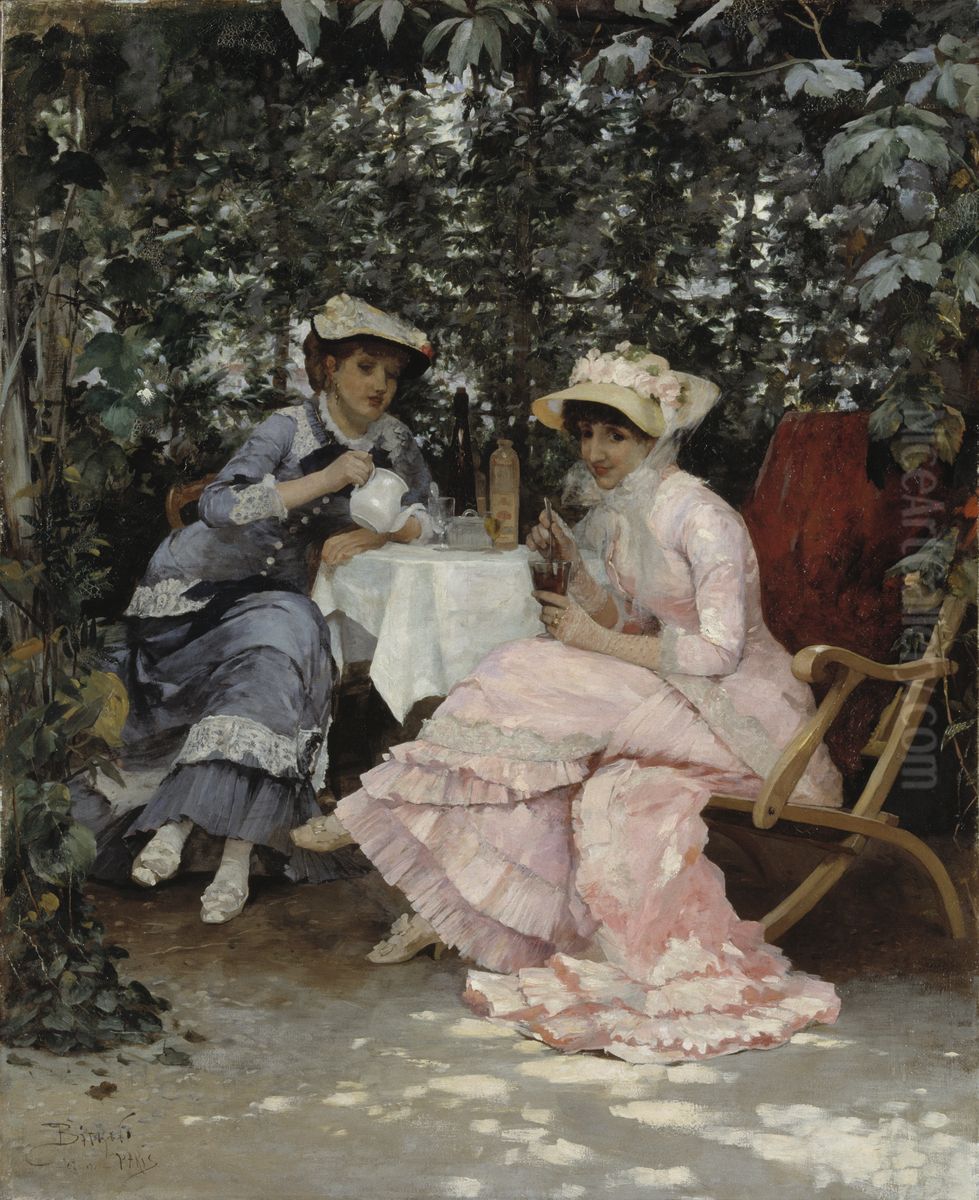Sitting under the Arbour Oil Painting by Hugo Birger