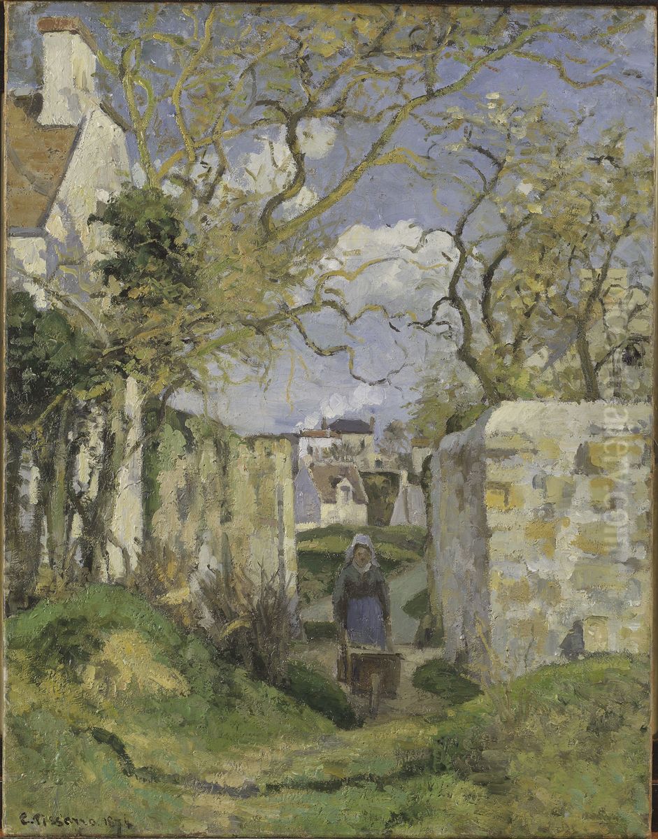 Landskap fran Pontoise Oil Painting by Camille Pissarro